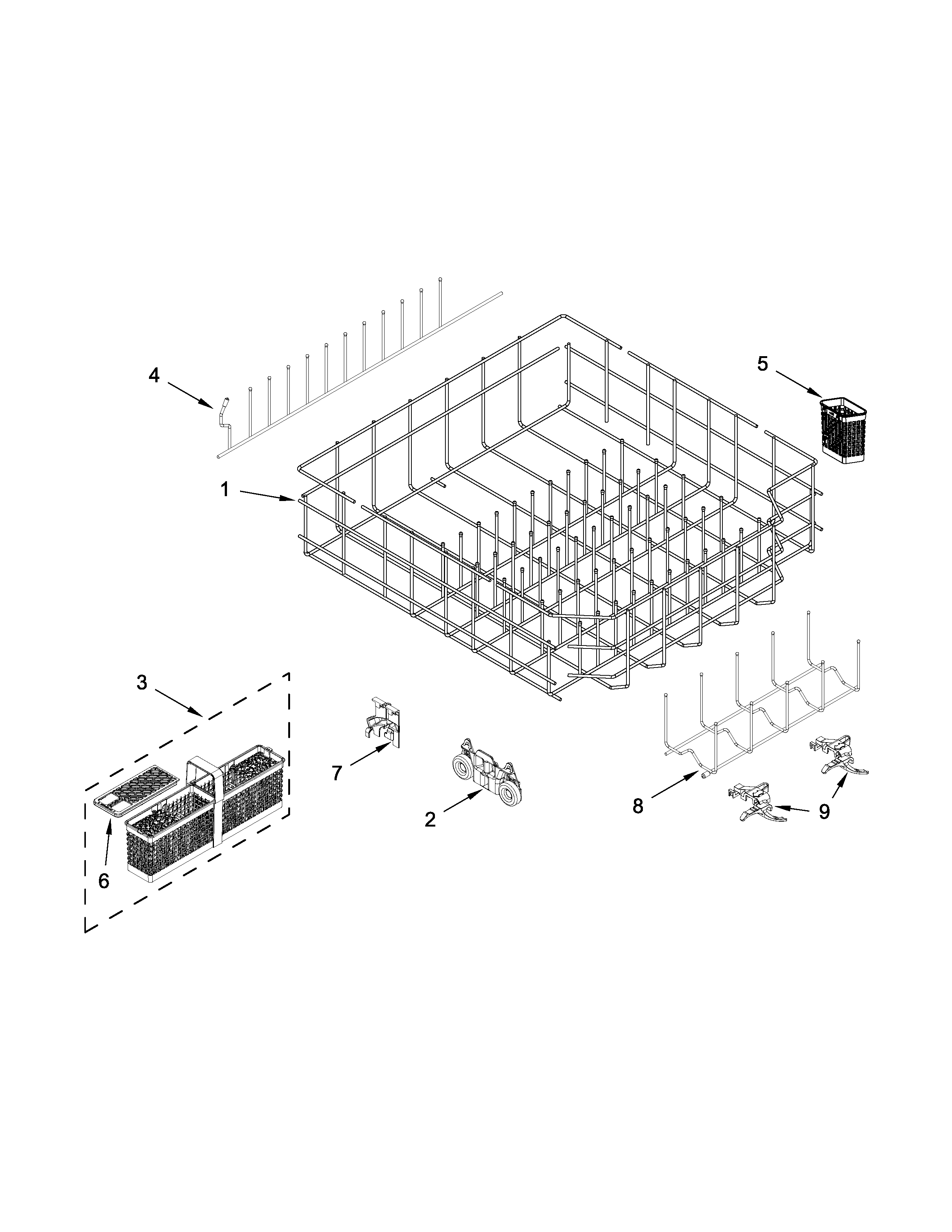 Lower rack parts