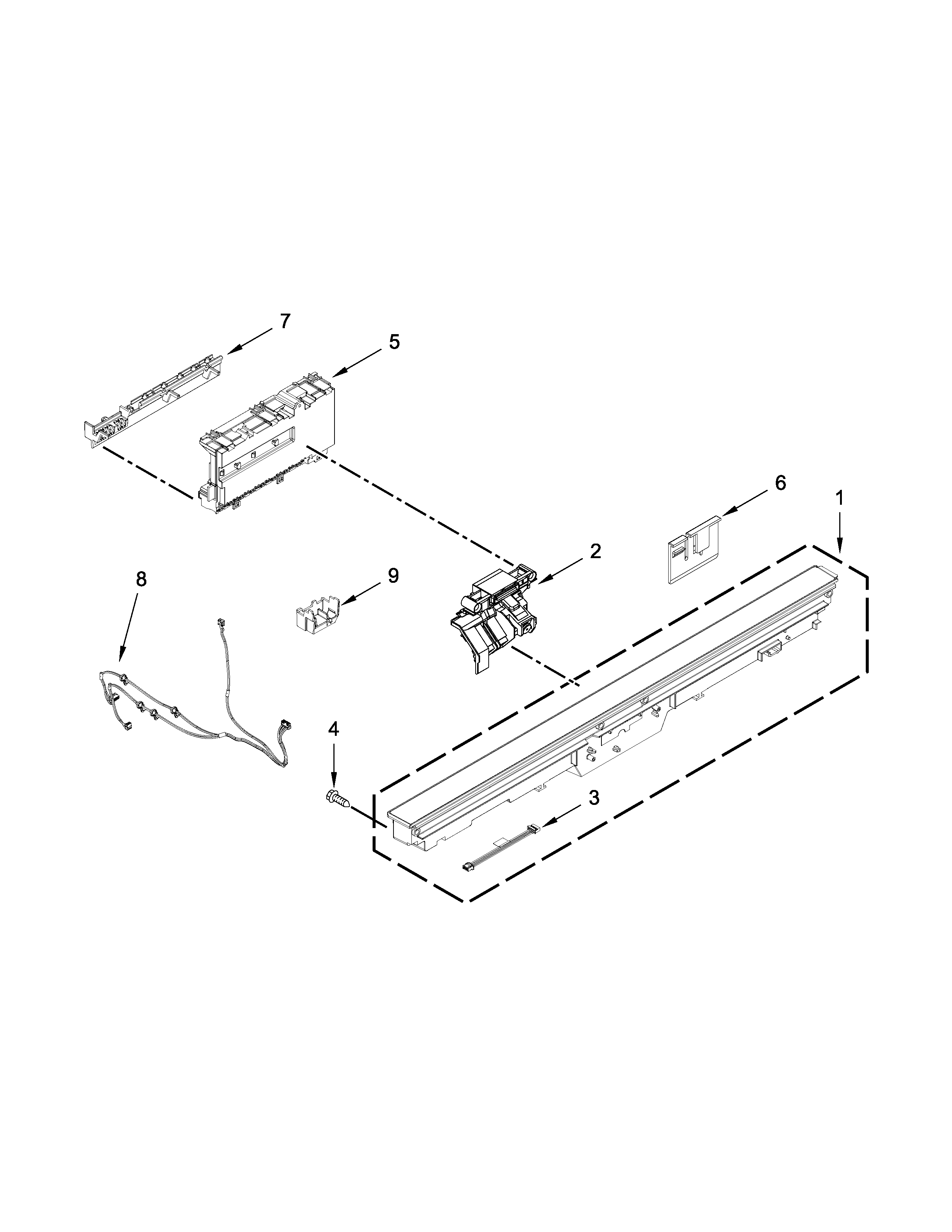 Control panel and latch parts