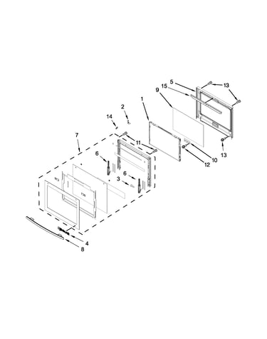 Lower oven door parts