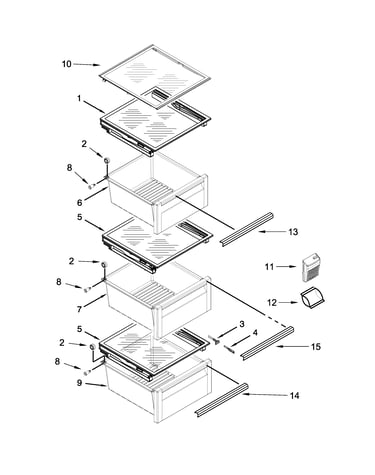Refrigerator shelf parts