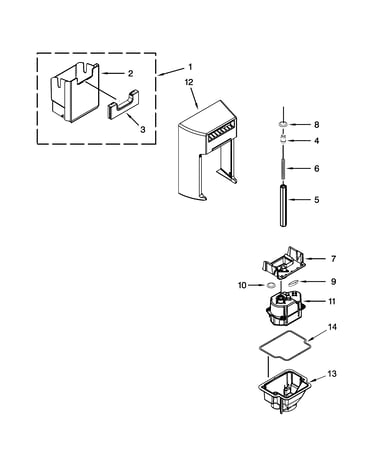 Motor and ice container parts