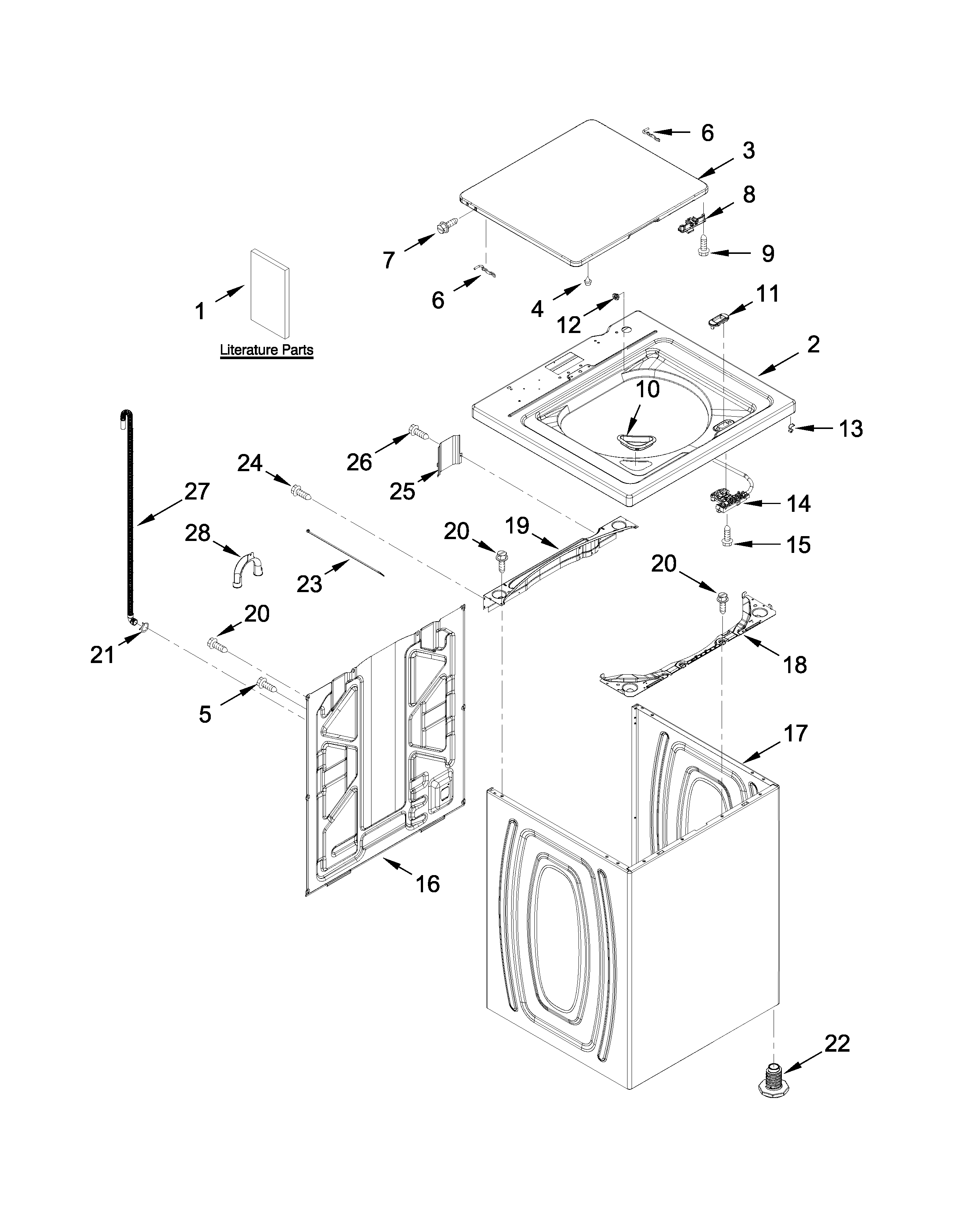 Top and cabinet parts