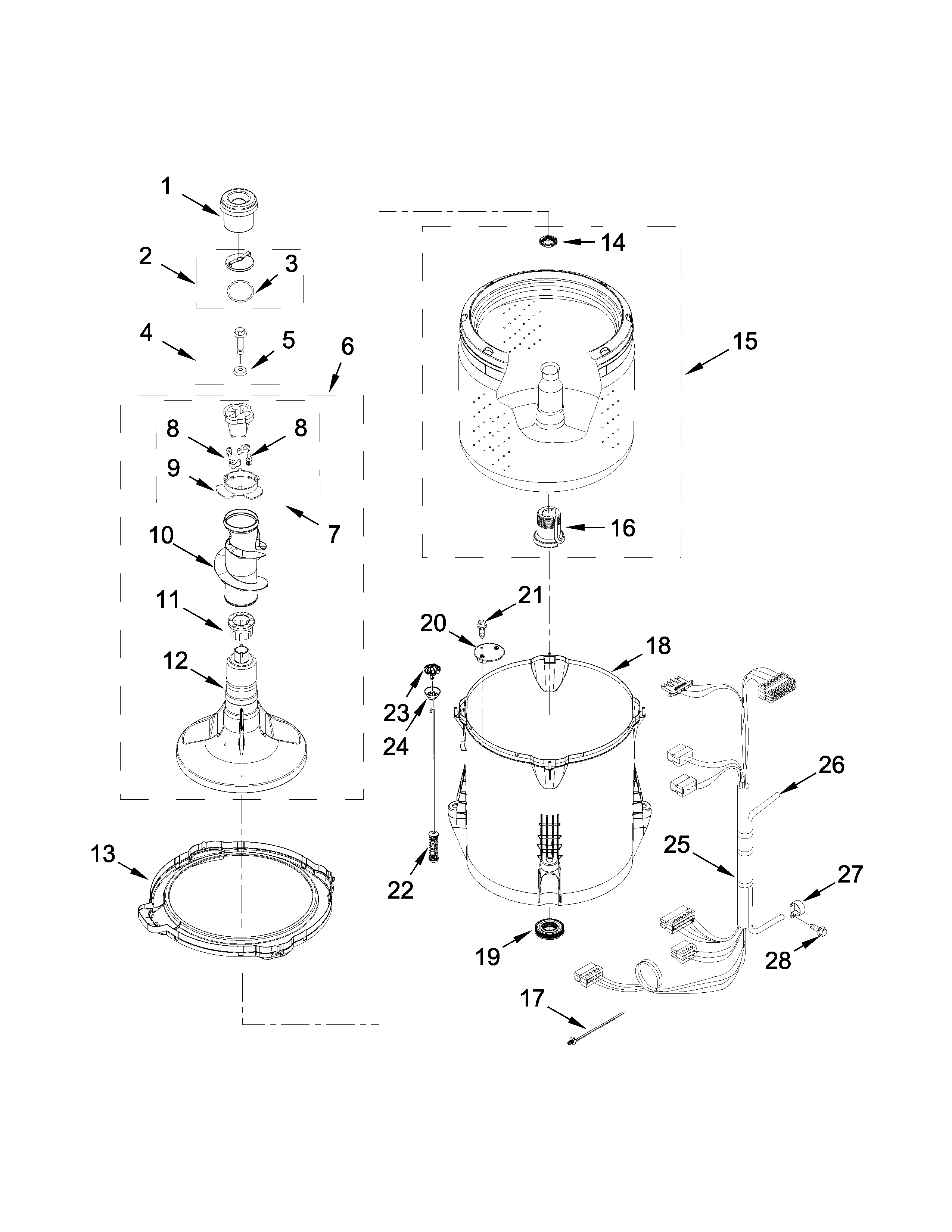 Basket and tub parts