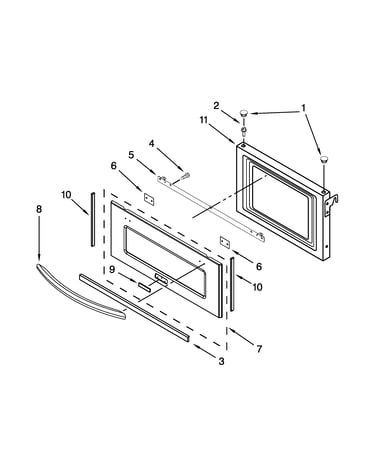 Microwave door parts
