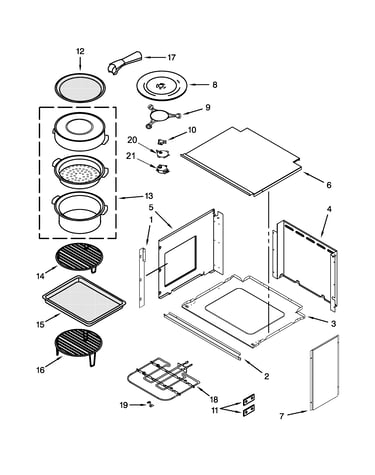 Top support and turntable parts
