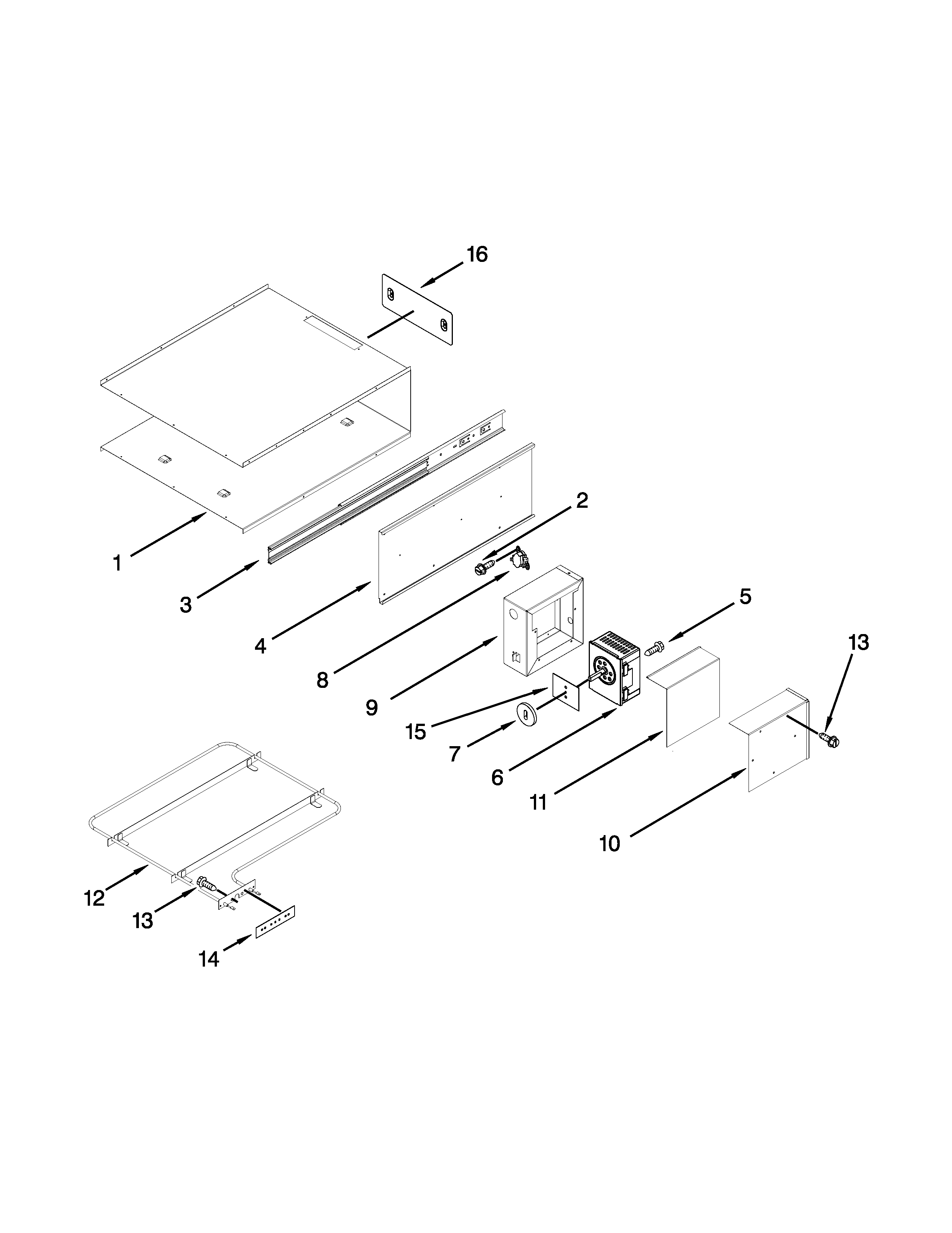 INTERNAL WARMING DRAWER PARTS