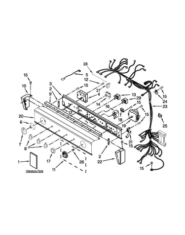 Washer/dryer control panel parts