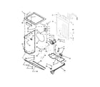 Whirlpool YWET3300XQ1 dryer cabinet and motor parts diagram