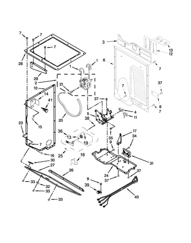 Dryer cabinet and motor parts