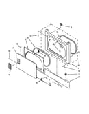 Dryer front panel and door parts
