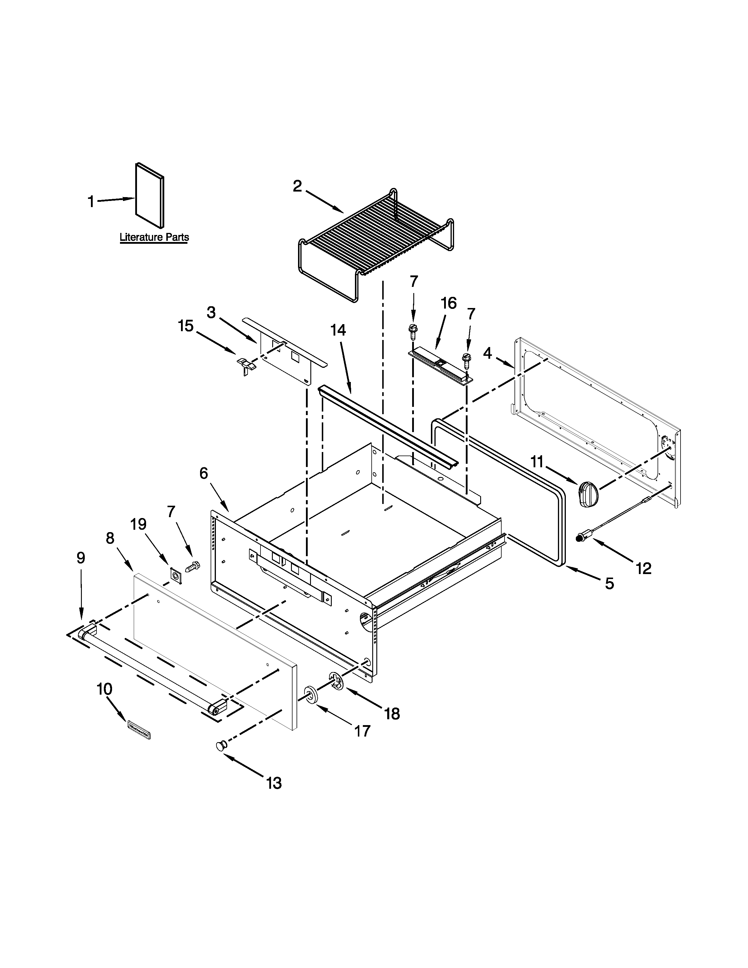 Control panel and drawer parts