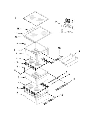 Refrigerator shelf parts