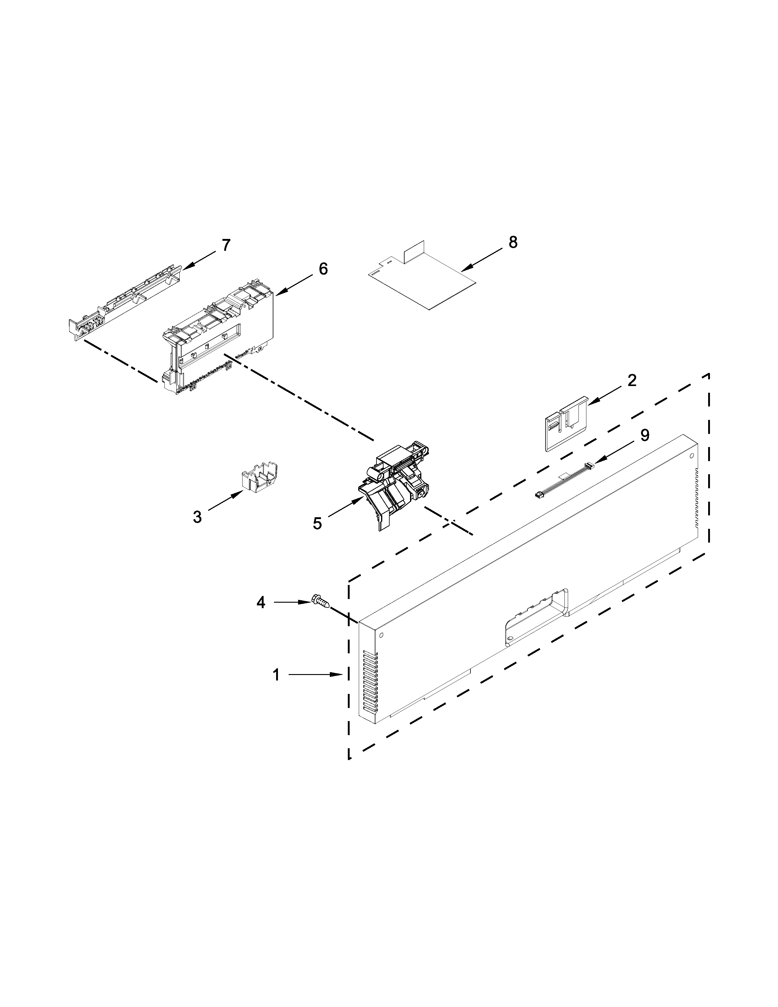 Control panel and latch parts