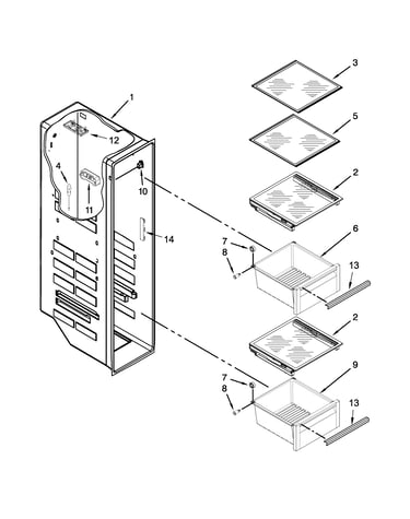 Freezer liner parts