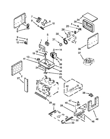 Cabinet and stirrer parts