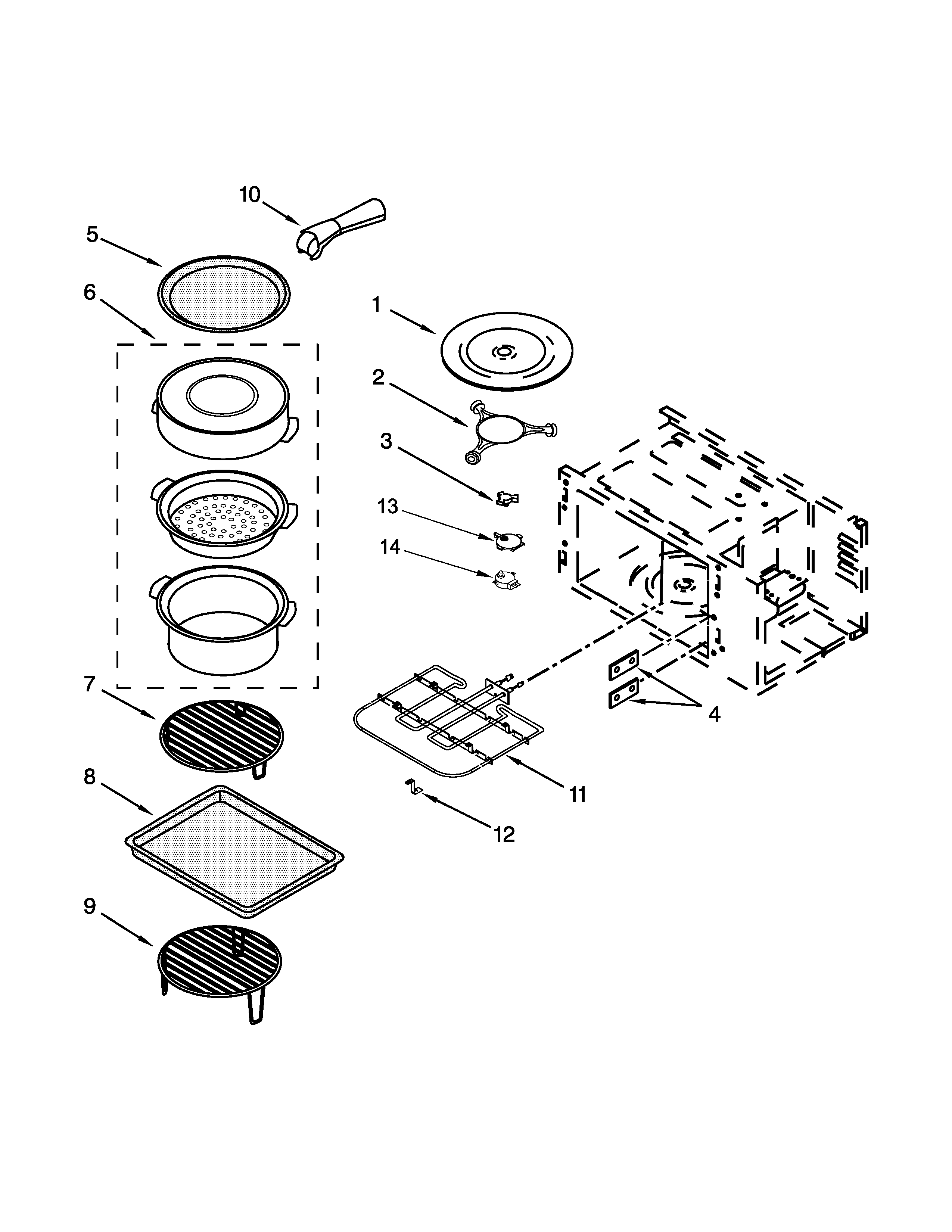 Internal microwave parts