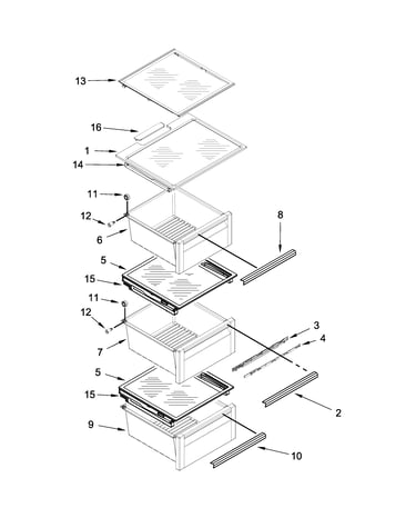 Refrigerator shelf parts