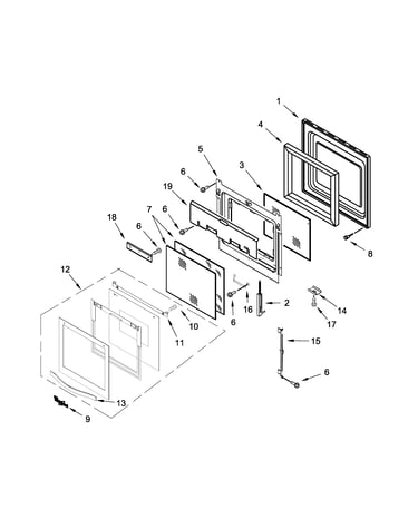 Oven door parts