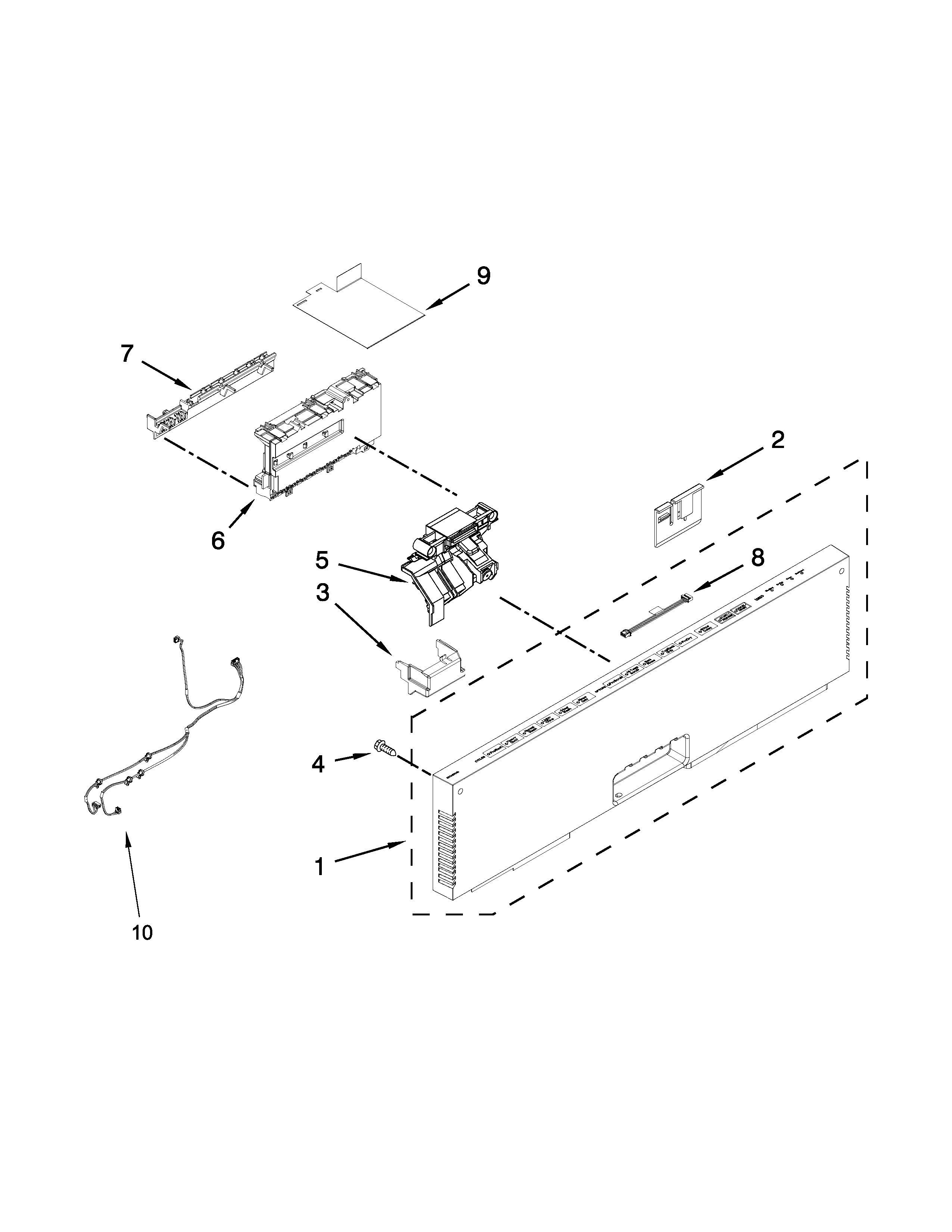 CONTROL PANEL AND LATCH PARTS