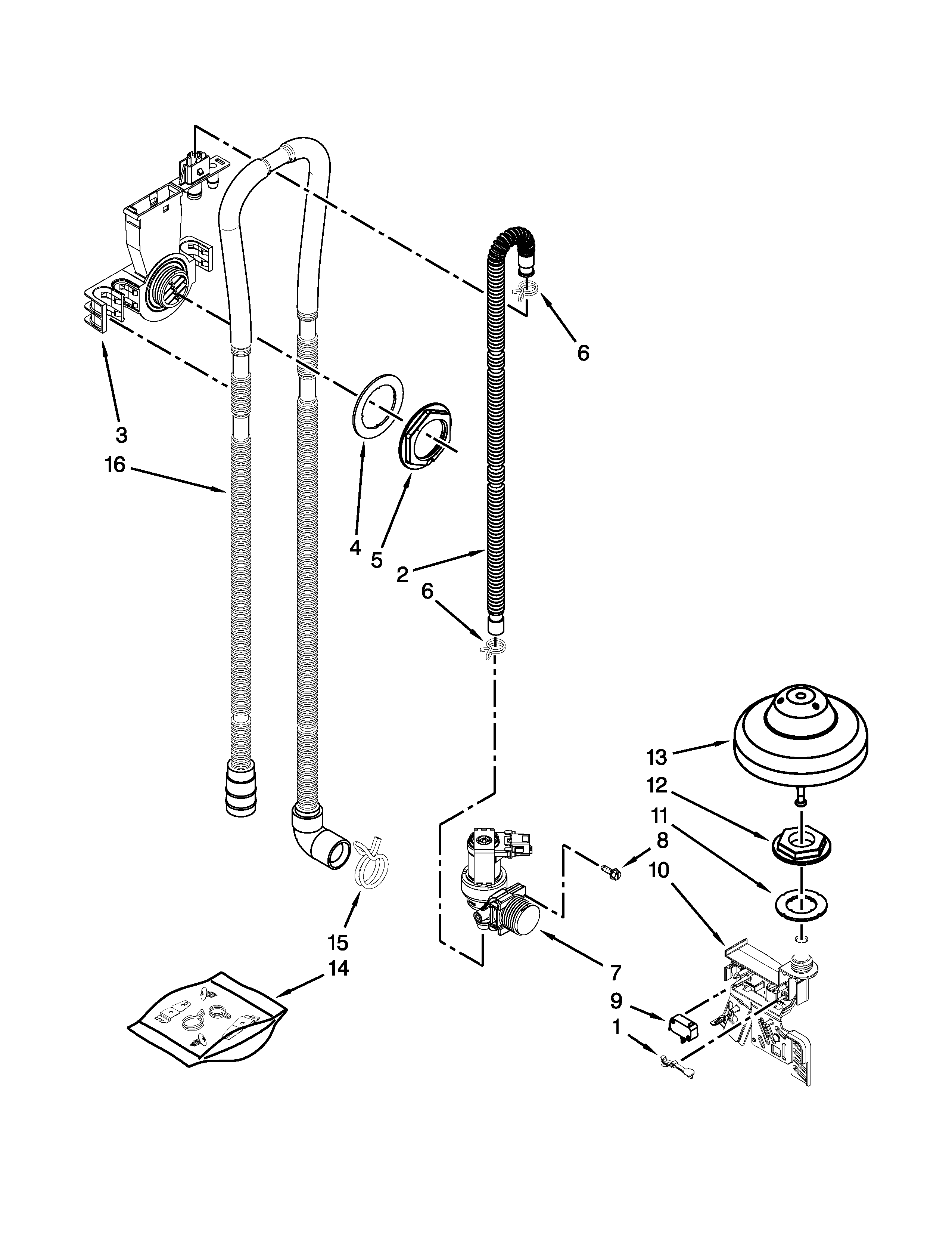 Fill, drain and overfill parts
