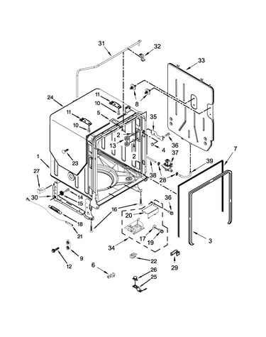 Tub, tank and frame parts