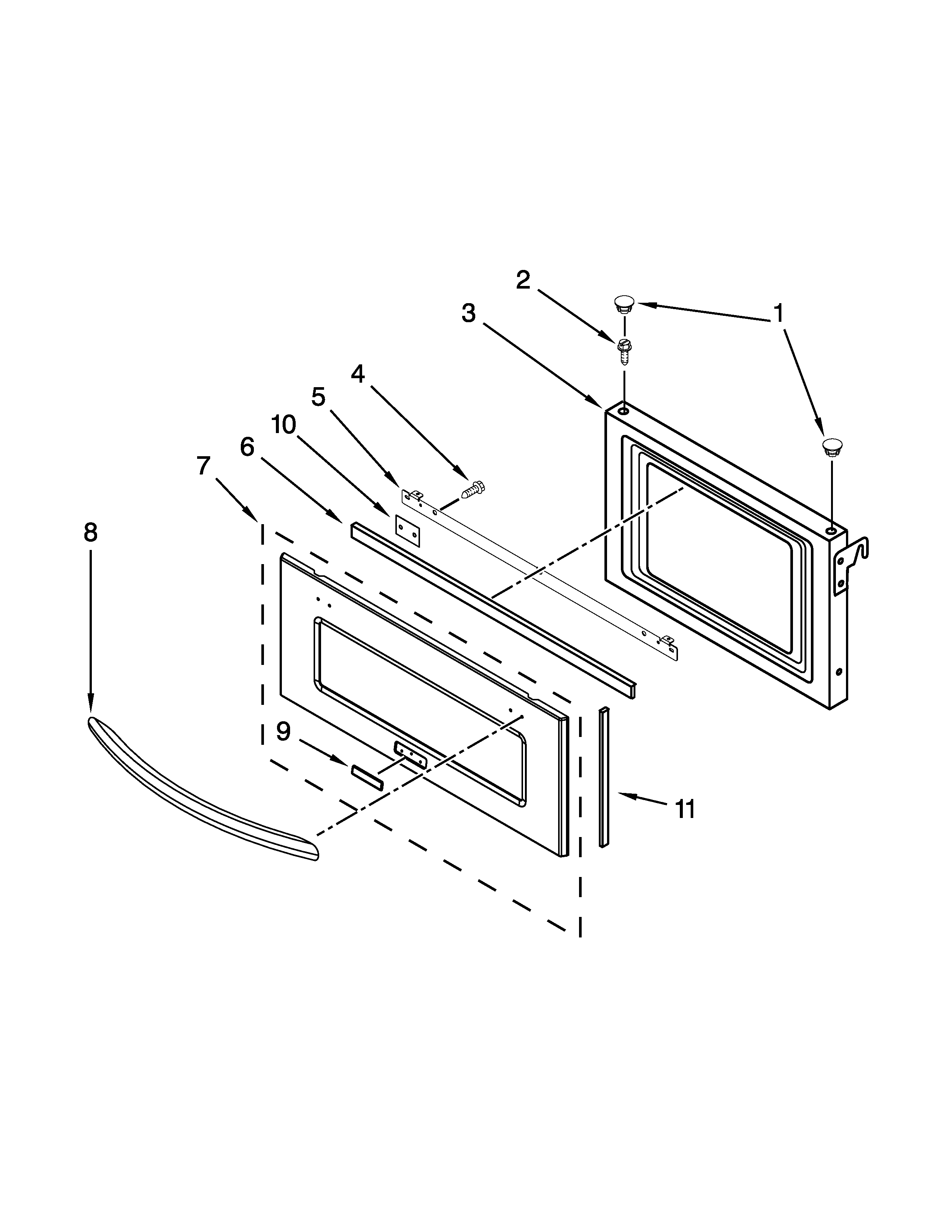 Microwave door parts