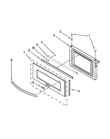 Microwave door parts