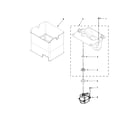 Whirlpool WRF757SDEM00 motor and ice container parts diagram