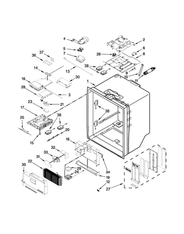Refrigerator liner parts