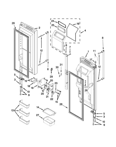 Refrigerator door parts