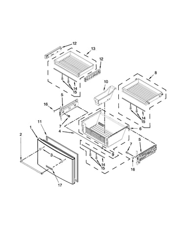 Freezer door parts
