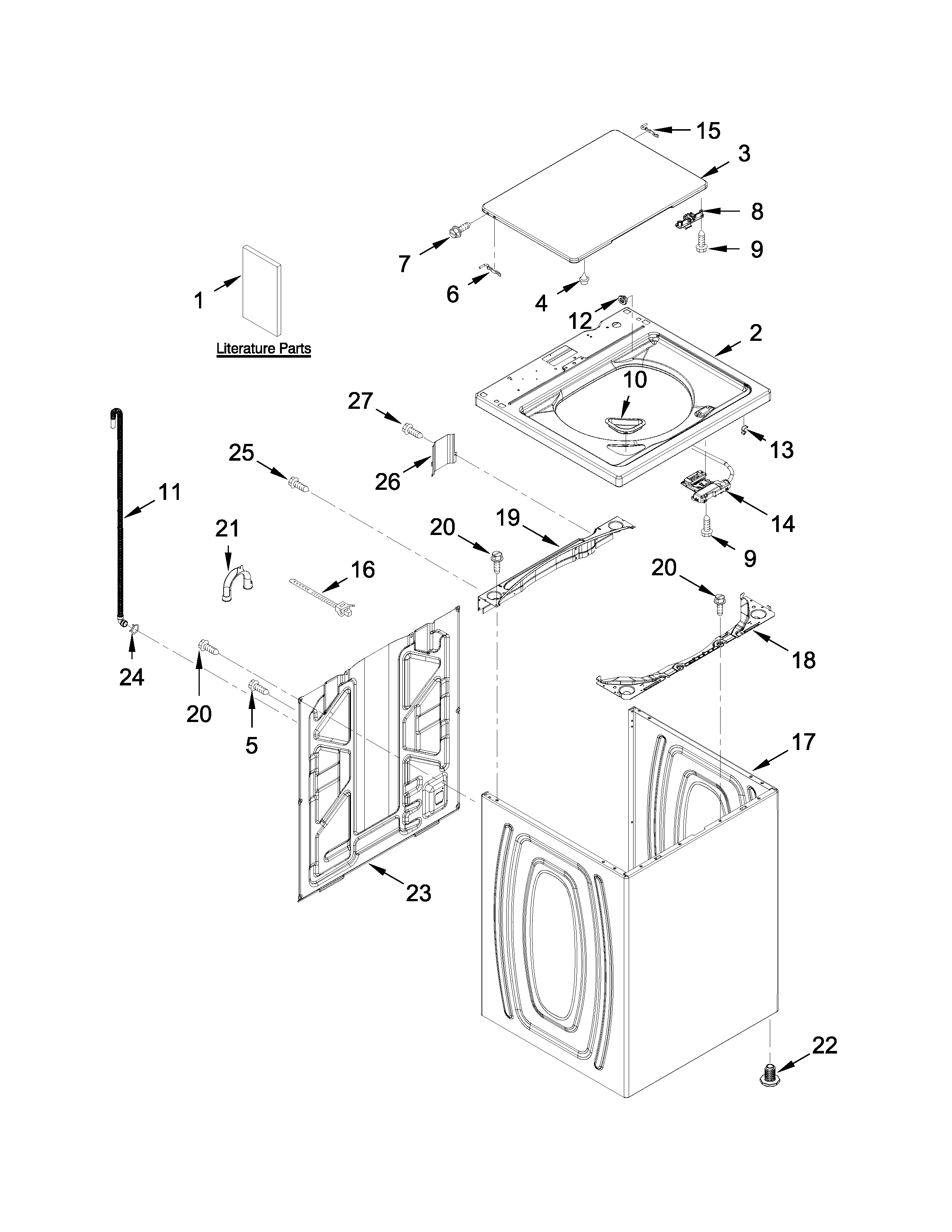 Top and cabinet parts