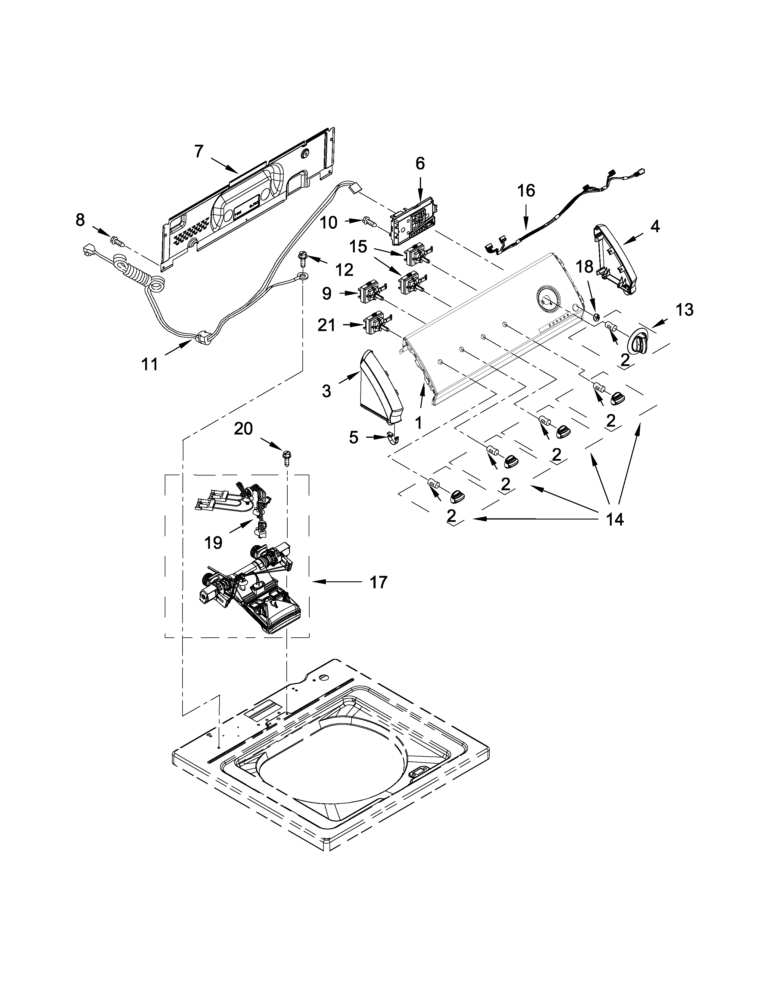 CONSOLE AND WATER INLET PARTS