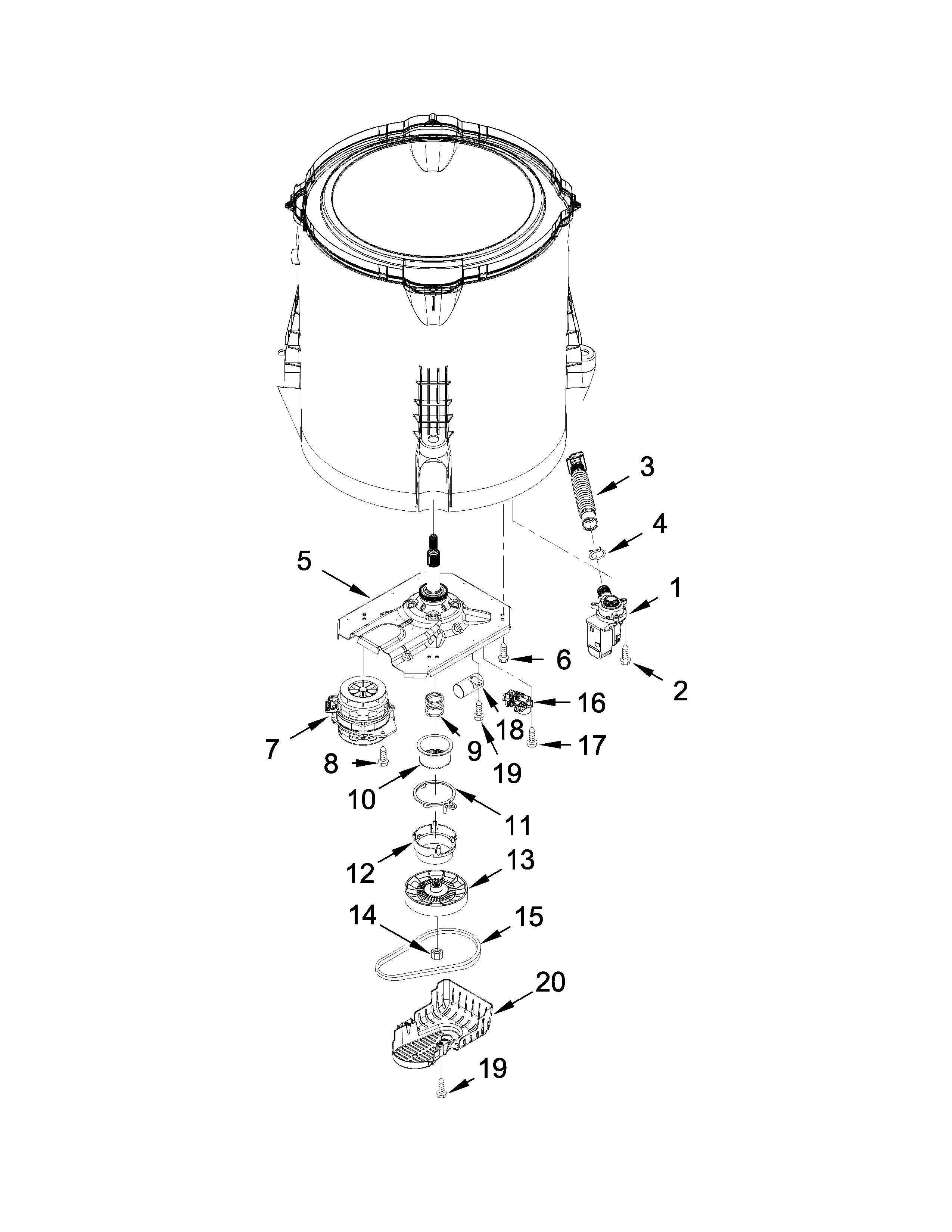 Gearcase, motor and pump parts