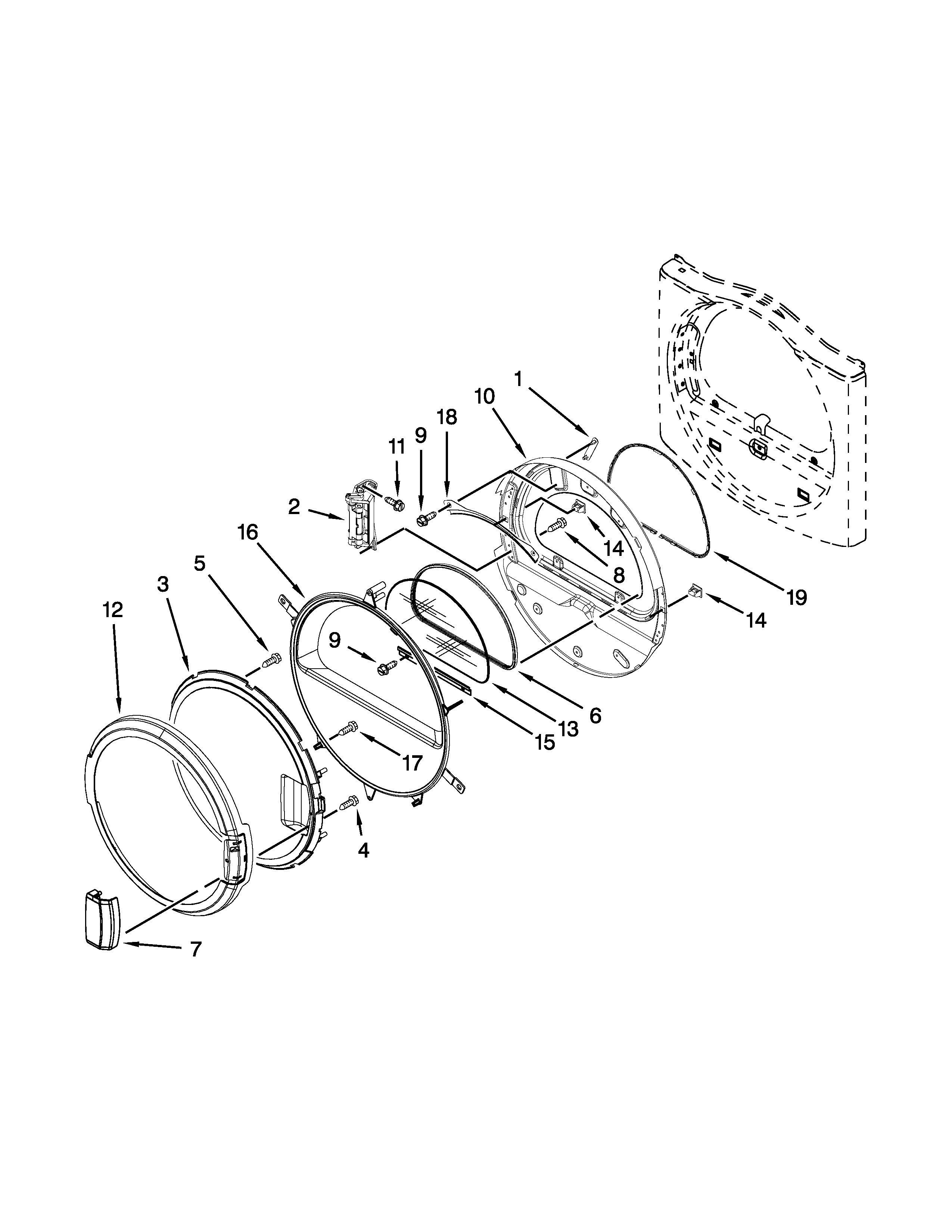 Dryer door parts