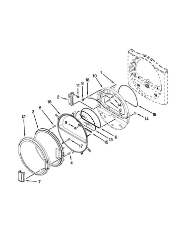 Dryer door parts