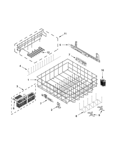 Lower rack and track parts