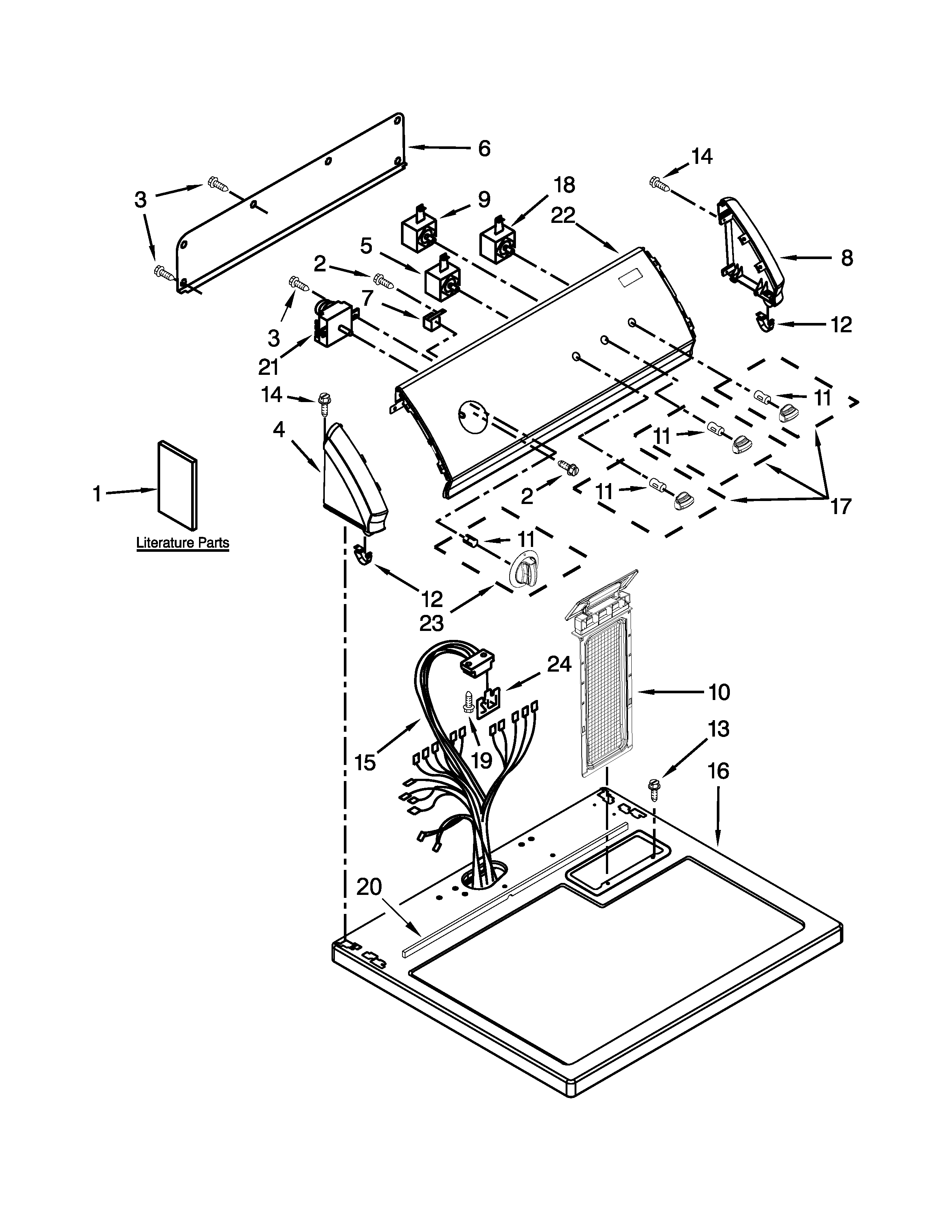 Top and console parts