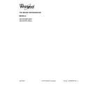 Whirlpool WRT104TFDT01 cover sheet diagram