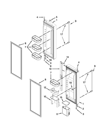Refrigerator door parts