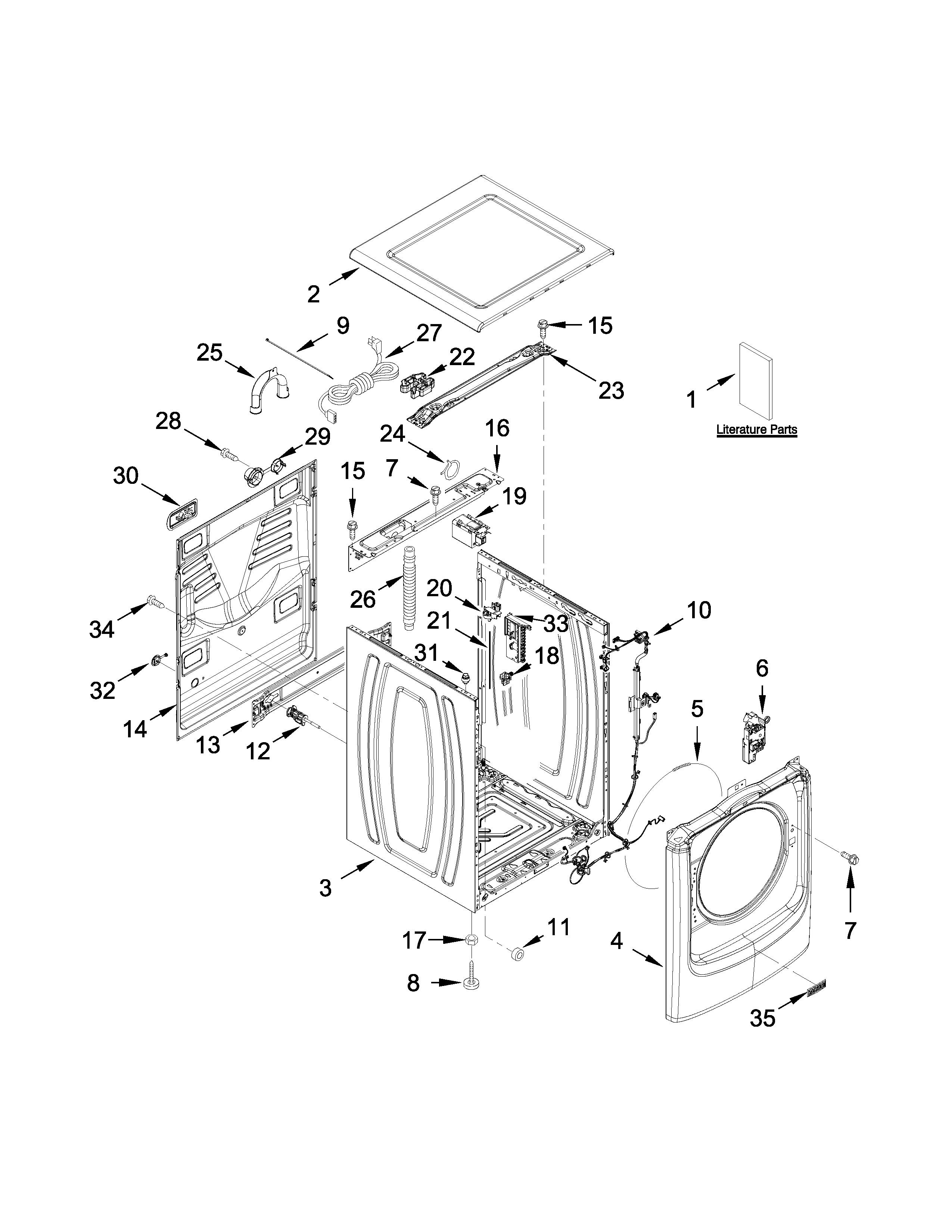 Top and cabinet parts