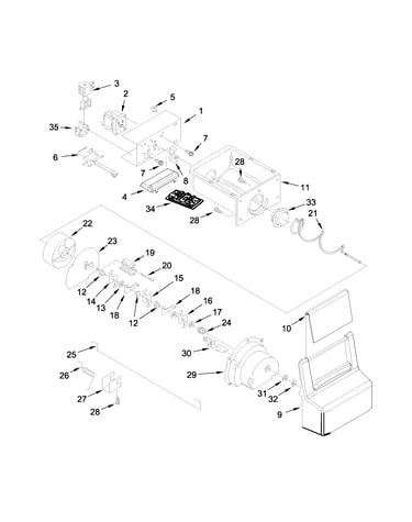 Motor and ice container parts