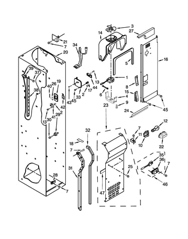 Freezer liner and air flow parts