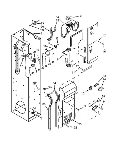 Freezer liner and air flow parts
