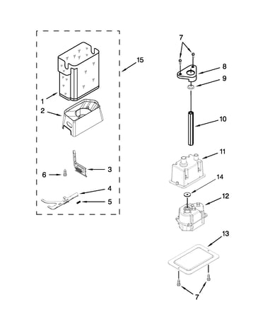 Motor and ice container parts
