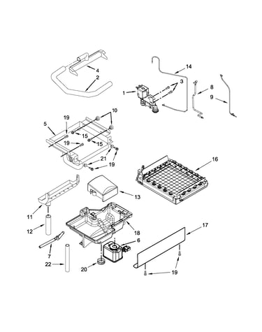 Evaporator, grid, and water parts