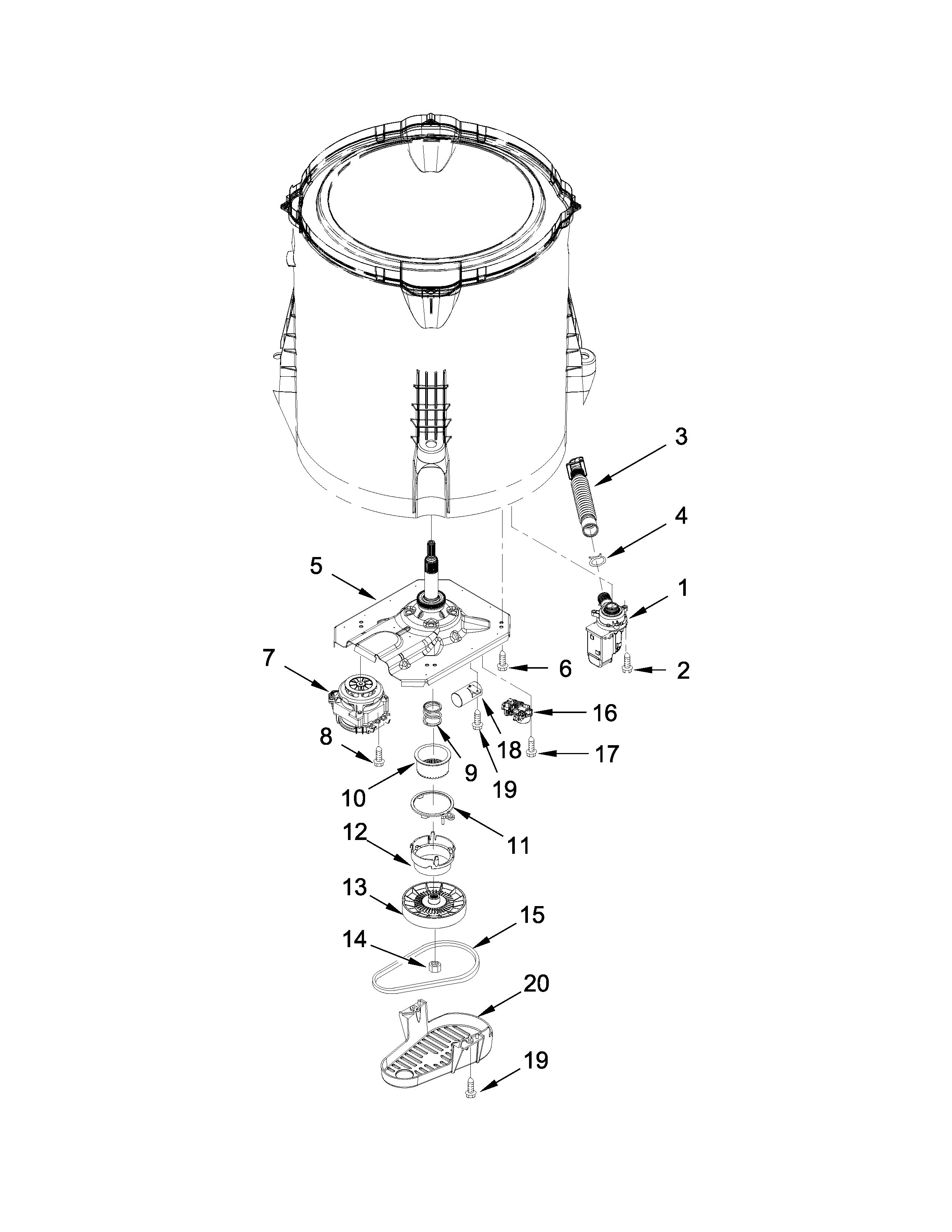 Gearcase, motor and pump parts