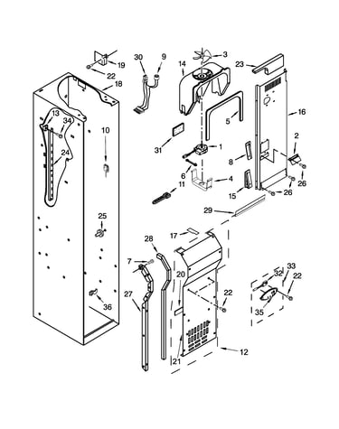 Freezer liner and air flow parts
