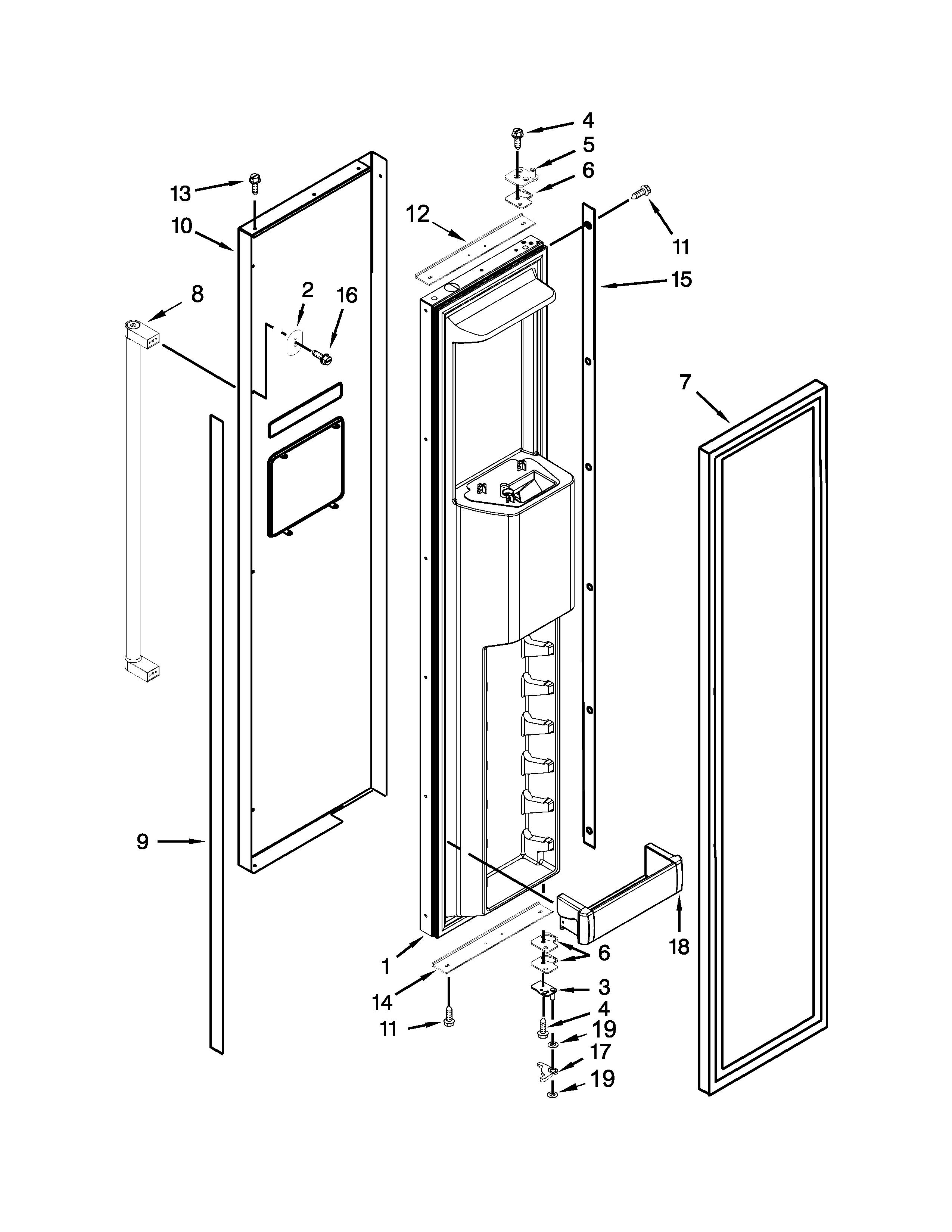 Freezer door parts