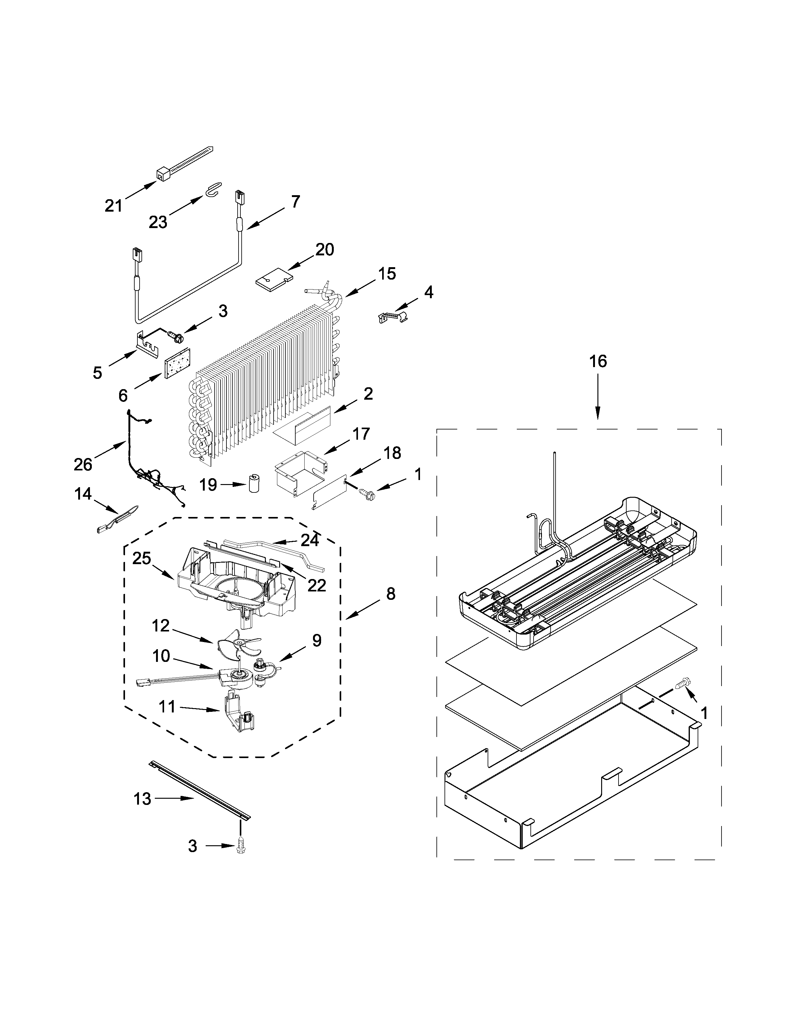 Lower unit and tube parts